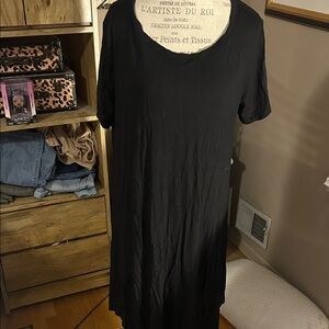 Black Short Sleeve Dress - 2X